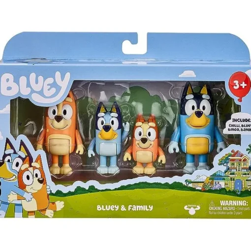 Owl & Goose Gifts Bluey and Family Mini Figure 4-Pack -| Imaginative Play