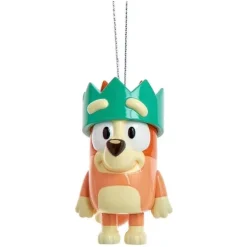 Owl & Goose Gifts Bluey and Friends 3" Character Christmas Ornament - BINGO WITH GREEN CROWN -| Plush Toys