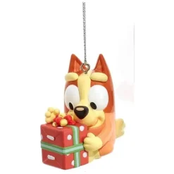 Owl & Goose Gifts Bluey and Friends 3" Character Christmas Ornament - BINGO WITH PRESENT -| Plush Toys