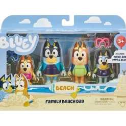 Owl & Goose Gifts Bluey Family Beach Day Mini Figure 4-Pack -| Imaginative Play