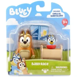 Owl & Goose Gifts Bluey Story Mini Figures 2-Pack - Baby Race -| Imaginative Play