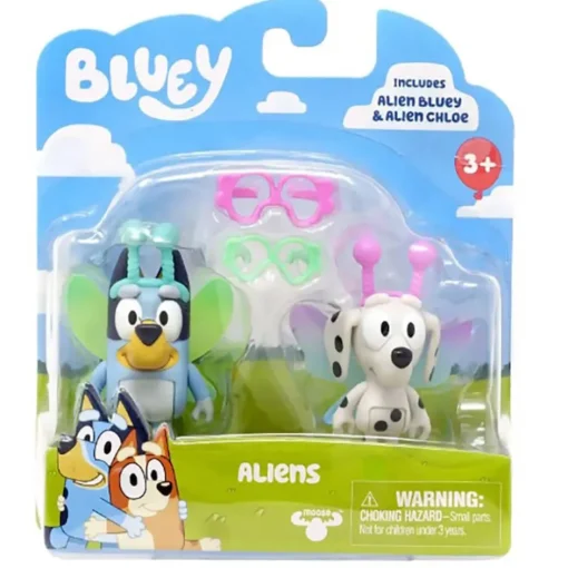Owl & Goose Gifts Bluey Story Mini Figures 2-Pack - Aliens -| Imaginative Play