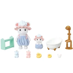 Epoch Everlasting Play Calico Critters Bath Time Bubble Siblings Set - Owl & Goose Gifts| Plush Toys|Imaginative Play
