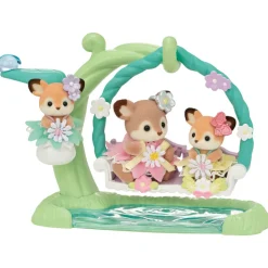Epoch Everlasting Play Calico Critters Deer Babies Floral Swing Set| Plush Toys|Imaginative Play
