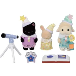 Epoch Everlasting Play Calico Critters Nursery Friends Sleepover Party Trio Set - Owl & Goose Gifts| Plush Toys|Imaginative Play