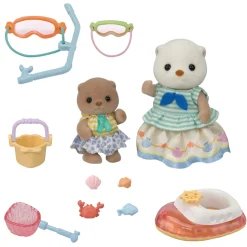Epoch Everlasting Play Calico Critters Sea Otter Snorkel Siblings Set - Owl & Goose Gifts| Plush Toys|Imaginative Play