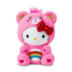 Owl & Goose Gifts Care Bears x Hello Kitty 9 Inch Hello Kitty as Cheer Bear Plush Toy -| Plush Toys