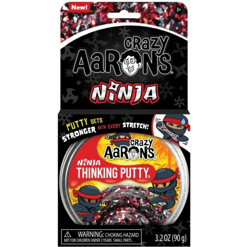 Owl & Goose Gifts Crazy Aarons Ninja Full Size 4 Inch Thinking Putty Tin -| Sensory Toys