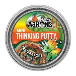 Owl & Goose Gifts Crazy Aarons Triceratops Mini 2 Inch Thinking Putty Tin -| Sensory Toys