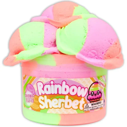 Owl & Goose Gifts Dope Slimes 8 oz Rainbow Sherbet Slime -| Sensory Toys