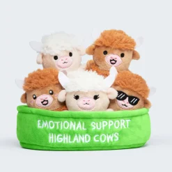 Owl & Goose Gifts Emotional Support Highland Cows Set of 5 Plush Toys| Plush Toys