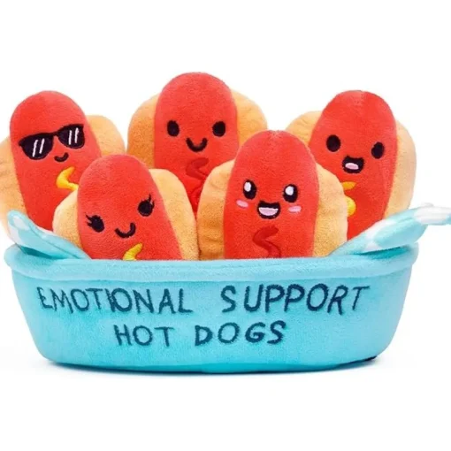 Owl & Goose Gifts Emotional Support Hot Dogs Set of 5 Plush Toys by What Do You Meme -| Plush Toys