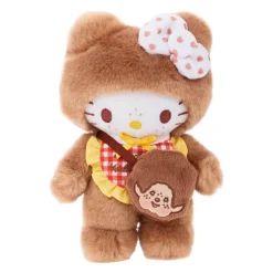 Sekiguchi Monchhichi x Hello Kitty 7.87 Inch Monchhichi Gingham Check Plush Toy| Plush Toys