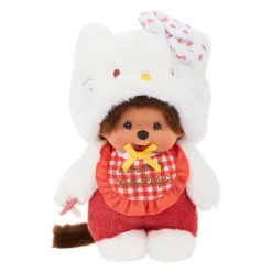 Sekiguchi Monchhichi x Hello Kitty 7.87 Inch Monchhichi Gingham Check Plush Toy| Plush Toys