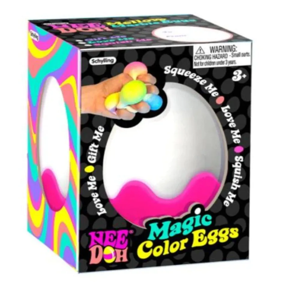 Owl & Goose Gifts Nee Doh Magic Color Egg 2.5 Inch Easter Squish Ball Fidget Toy -| Sensory Toys