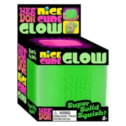 Schylling Nee Doh Nice Cube GLOW 2.5 Inch Squish Ball Fidget Toy - Owl & Goose Gifts| Sensory Toys