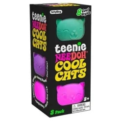 Owl & Goose Gifts Nee Doh Teenie Cool Cats 1.5 Inch Squish Ball Fidget Toy - Set of 3 -| Sensory Toys