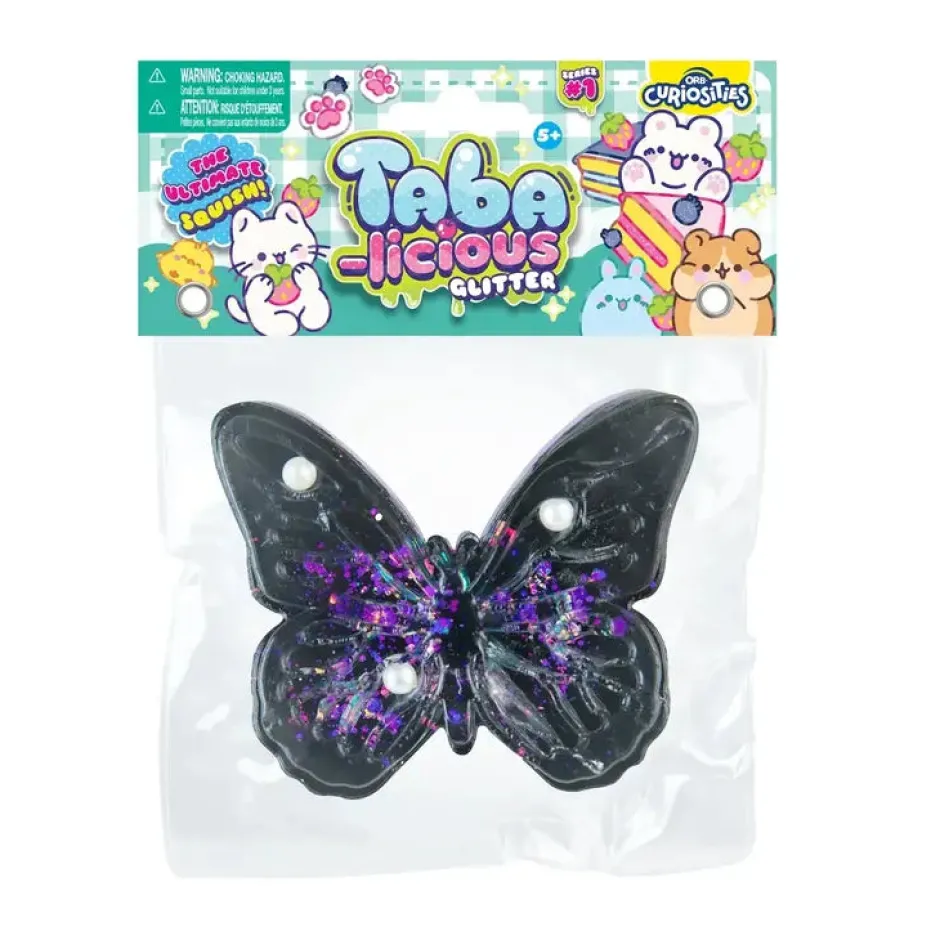 ORB Curiosities Taba-licious Glitter Butterflies Taba Squishy Sensory Toy| Plush Toys|Sensory Toys
