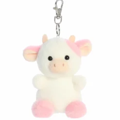 Aurora Palm Pals 4 Inch Clip - Belle Strawberry Cow| Plush Toys|Plush Clips