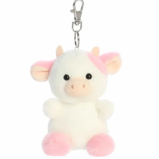 Aurora Palm Pals 4 Inch Clip - Belle Strawberry Cow| Plush Toys|Plush Clips