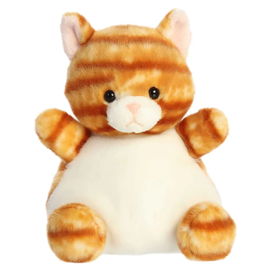 Aurora Palm Pals Party Sized 8 Inch Meow the Orange Kitty Plush Toy - Owl & Goose Gifts| Plush Toys