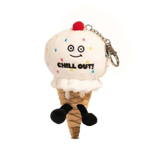 Owl & Goose Gifts Punchkins Bites - Chill Out Ice Cream Plush Clip -| Plush Toys|Plush Clips