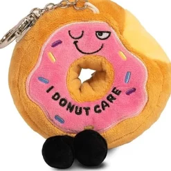 Owl & Goose Gifts Punchkins Bites - I Donut Care Plush Clip -| Plush Toys|Plush Clips