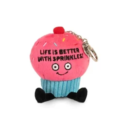 Owl & Goose Gifts Punchkins Bites - Life is Better with Sprinkles Cupcake Plush Clip -| Plush Toys|Plush Clips