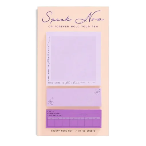 Owl & Goose Gifts Speak Now Or Forever Hold Your Pen Sticky Note Set by Shop Trimmings -| Stickers & Stationary
