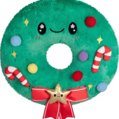 Owl & Goose Gifts Squishable 18 Inch Christmas Wreath with Red Bow Plush Toy -| Plush Toys