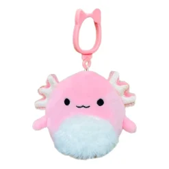 JazWares Squishmallow 3.5 Inch Archie the Axolotl Plush Clip - Owl & Goose Gifts| Plush Clips