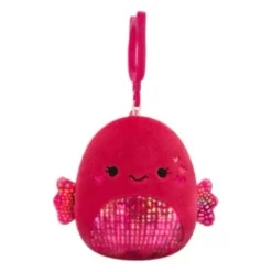 JazWares Squishmallow 3.5 Inch Barella the Betta Fish with Hearts Valentine Plush Clip - Owl & Goose Gifts| Plush Clips
