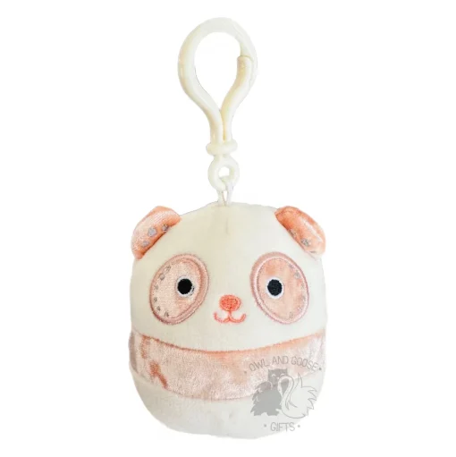 JazWares Squishmallow 3.5 Inch Bee the Panda Velvet Squad Plush Clip - Owl & Goose Gifts| Plush Clips