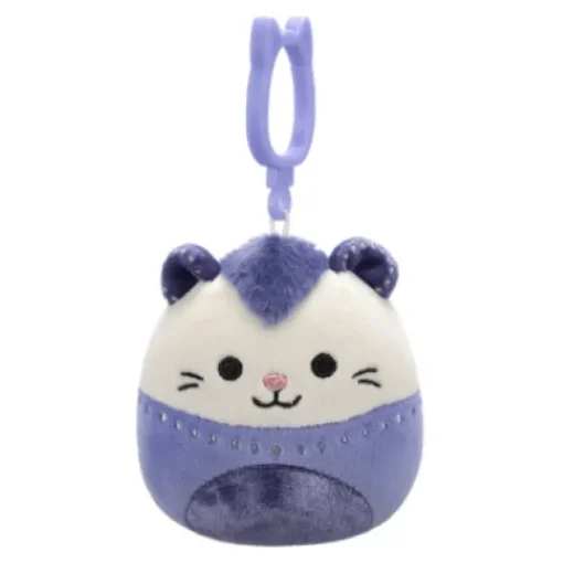 JazWares Squishmallow 3.5 Inch Blanche the Velvet Opposum Plush Clip - Owl & Goose Gifts| Plush Clips