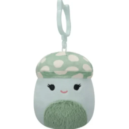 JazWares Squishmallow 3.5 Inch Bo Lynn the Mushroom Plush Clip - Owl & Goose Gifts| Plush Clips