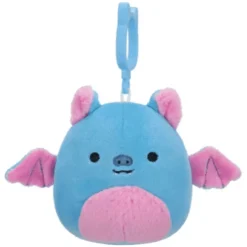 JazWares Squishmallow 3.5 Inch Boyle the Blue Fruit Bat Plush Clip - Owl & Goose Gifts| Plush Clips