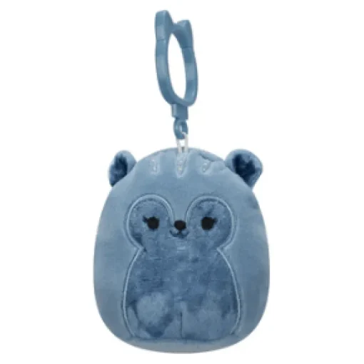 JazWares Squishmallow 3.5 Inch Brunhilda the Velvet Squirrel Plush Clip - Owl & Goose Gifts| Plush Clips