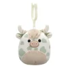 JazWares Squishmallow 3.5 Inch Celestino the Highland Cow Plush Clip - Owl & Goose Gifts| Plush Clips