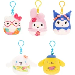 JazWares Squishmallow 3.5 Inch Clip Sanrio Tropical Set| Plush Clips