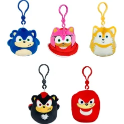 JazWares Squishmallow 3.5 Inch Clip Sonic the Hedgehog Set| Plush Clips