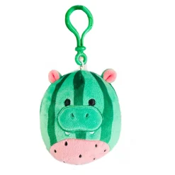 JazWares Squishmallow 3.5 Inch Damaris the Watermelon Hippo Plush Clip - Owl & Goose Gifts| Plush Clips