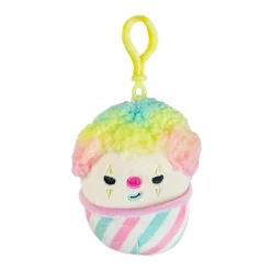 JazWares Squishmallow 3.5 Inch Declan the Snowcone Clown Plush Clip - Owl & Goose Gifts| Plush Clips