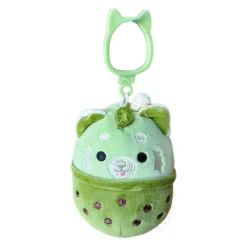 JazWares Squishmallow 3.5 Inch Eitan the Matcha Boba Red Panda Plush Clip - Owl & Goose Gifts| Plush Clips