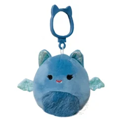 JazWares Squishmallow 3.5 Inch Este the Blue Bat Halloween Plush Clip - Owl & Goose Gifts| Plush Clips