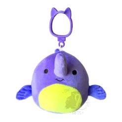 JazWares Squishmallow 3.5 Inch Fabriza the Purple Swordfish Plush Clip - Owl & Goose Gifts| Plush Clips