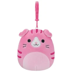 JazWares Squishmallow 3.5 Inch Geraline the Scottish Fold Cat Plush Clip - Owl & Goose Gifts| Plush Clips
