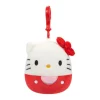 JazWares Squishmallow 3.5 Inch Hello Kitty the Sanrio Plush Clip - Owl & Goose Gifts| Plush Clips