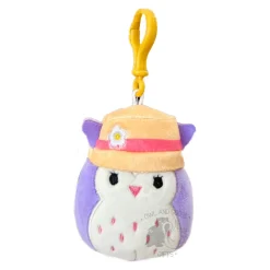 JazWares Squishmallow 3.5 Inch Holly the Owl with Bucket Hat Plush Clip - Owl & Goose Gifts| Plush Clips