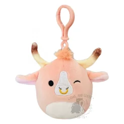 JazWares Squishmallow 3.5 Inch Howland the Bull Plush Clip - Owl & Goose Gifts| Plush Clips