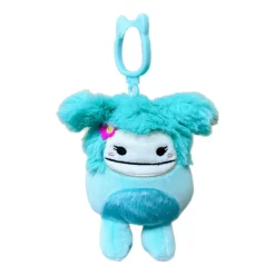 JazWares Squishmallow 3.5 Inch Joelle the Bigfoot with Flower Plush Clip - Owl & Goose Gifts| Plush Clips